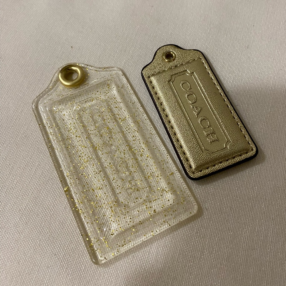 Coach Gold and Clear Glitter Hang Tag